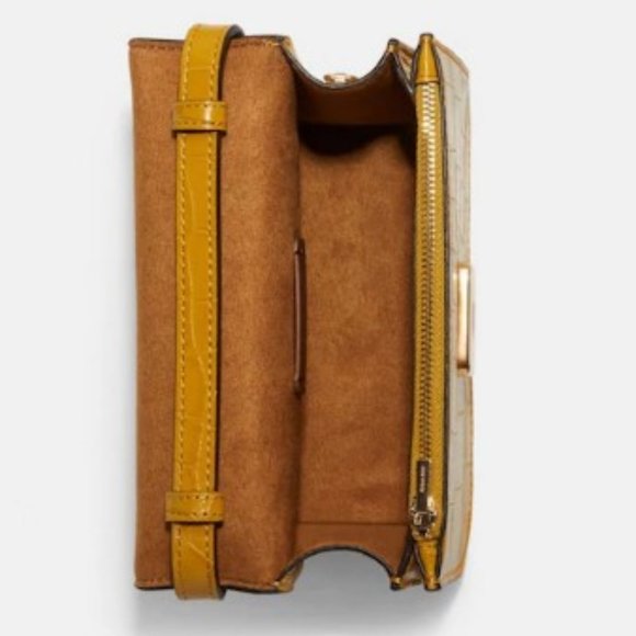 Coach Mini Brynn Crossbody Handbag Sunflower Yellow Leather NWT Classic - Picture 11 of 16